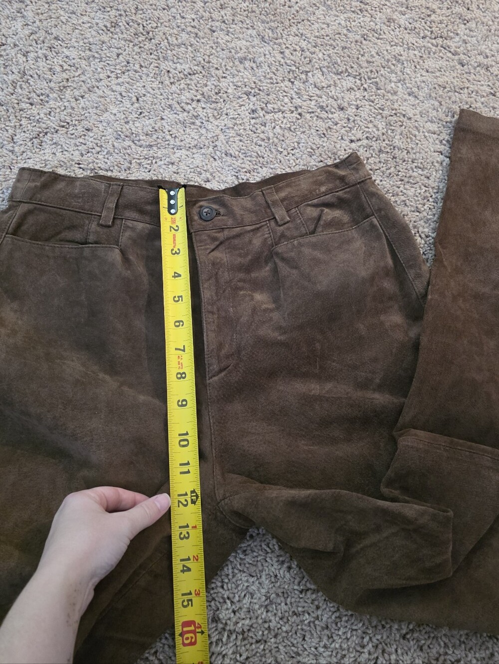 Vintage Suede Leather Staight Leg Pants 90s Western Chic Womns 12 Sonoma Jean Co - Picture 7 of 8